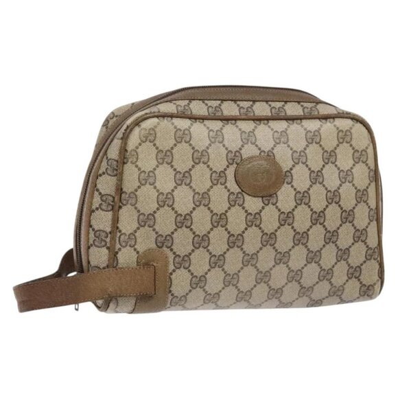 GUCCI GG Supreme Clutch Bag PVC Beige Auth ep10390 - Picture 1 of 16